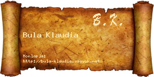 Bula Klaudia névjegykártya