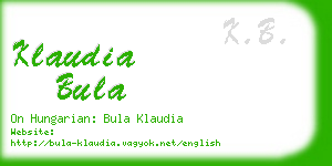 klaudia bula business card